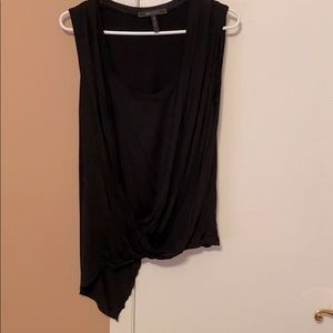 BCBG MaxAzria Black Asymmetrical Sleeveless Top